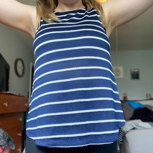 Navy Striped Tank Top